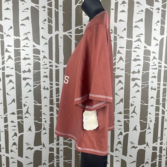 altar'd state Tailgates Tackles And Touchdowns Cropped Oversized T-Shirt S Rust - Picture 4 of 8